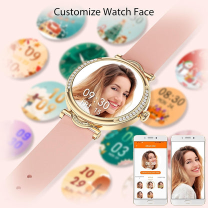 Duobuy women's smartwatch with call function, fitness tracking, heart rate, blood oxygen, sleep, steps, and IP68 waterproof design.