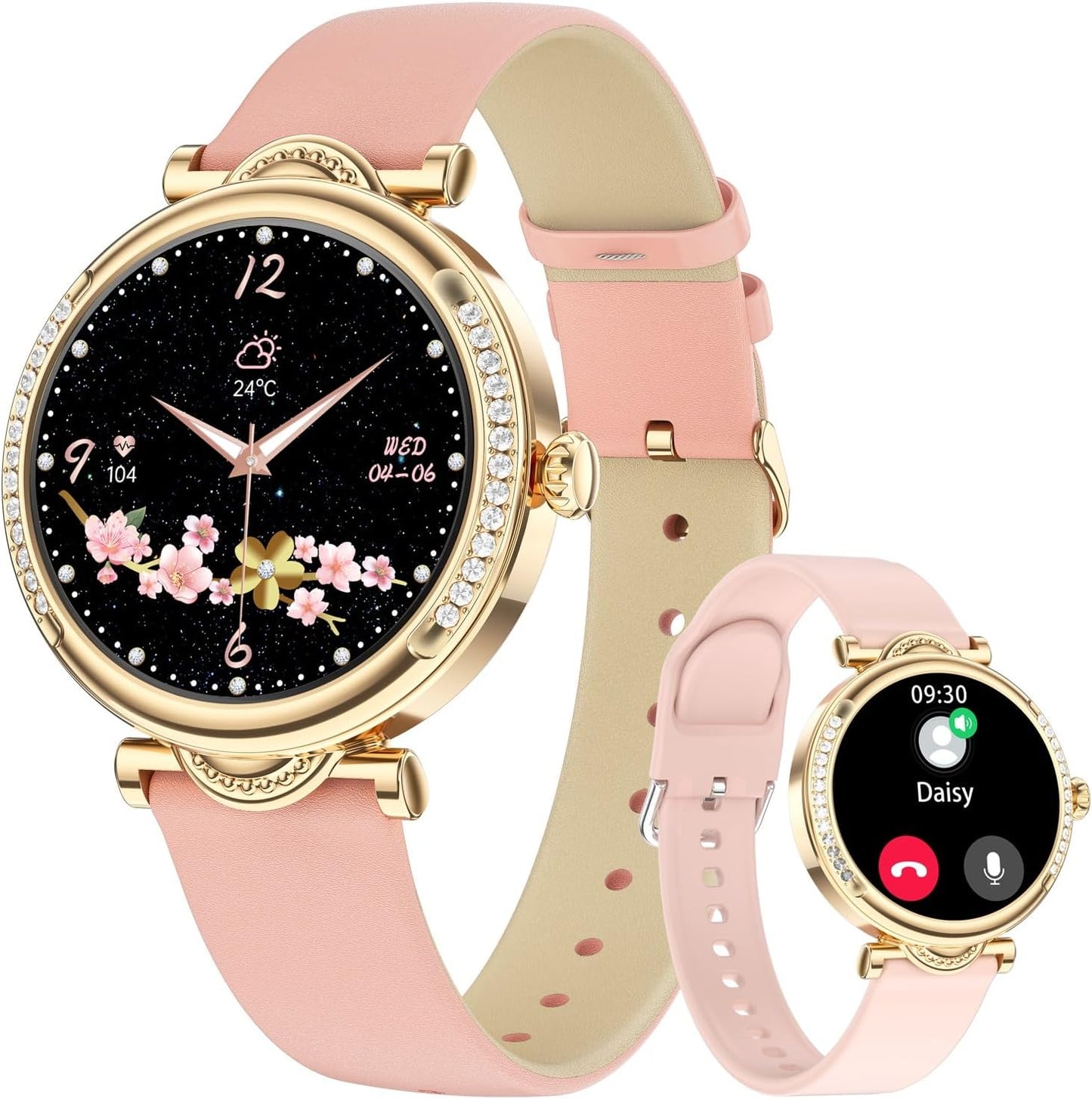 Duobuy women’s smart watch with call function, fitness tracking, heart rate, blood oxygen, sleep, steps, waterproof for iPhone and Android
