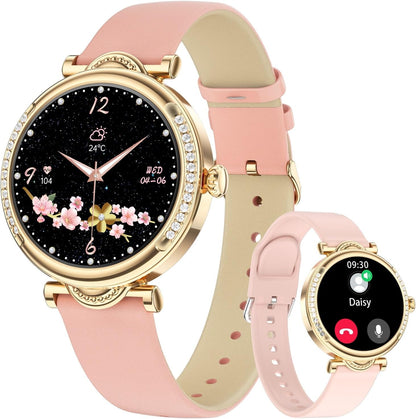 Duobuy women’s smart watch with call function, fitness tracking, heart rate, blood oxygen, sleep, steps, waterproof for iPhone and Android