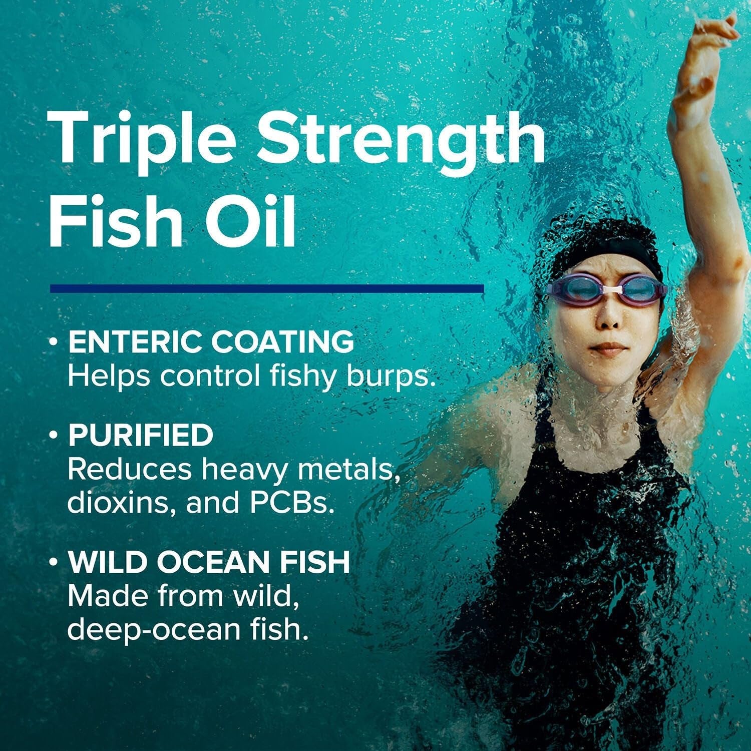 GNC Triple Strength Fish Oil Omega 3 Supplement, 1000Mg EPA and DHA, Supports Heart, Brain, Skin, Eye and Joint Health, 210 Softgels