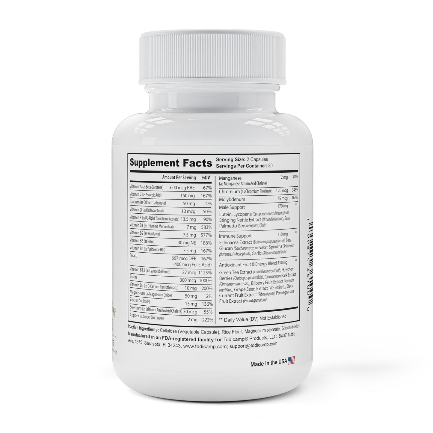 Melanin Rich Multivitamin for Men Daily Multivitamins 60 Capsules with B Complex Vitamins Vitamin D Zinc Saw Palmetto & Antioxidants 2 a Day 60 Capsules
