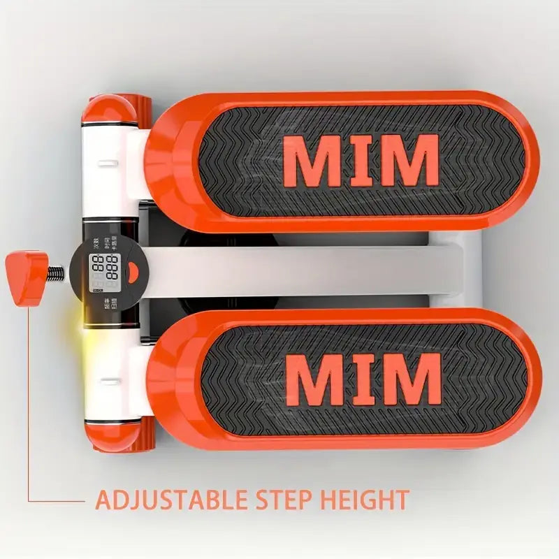 Mini Stepping Machine with Balance Training Pedal and Pull Rope featuring adjustable step height and compact design.