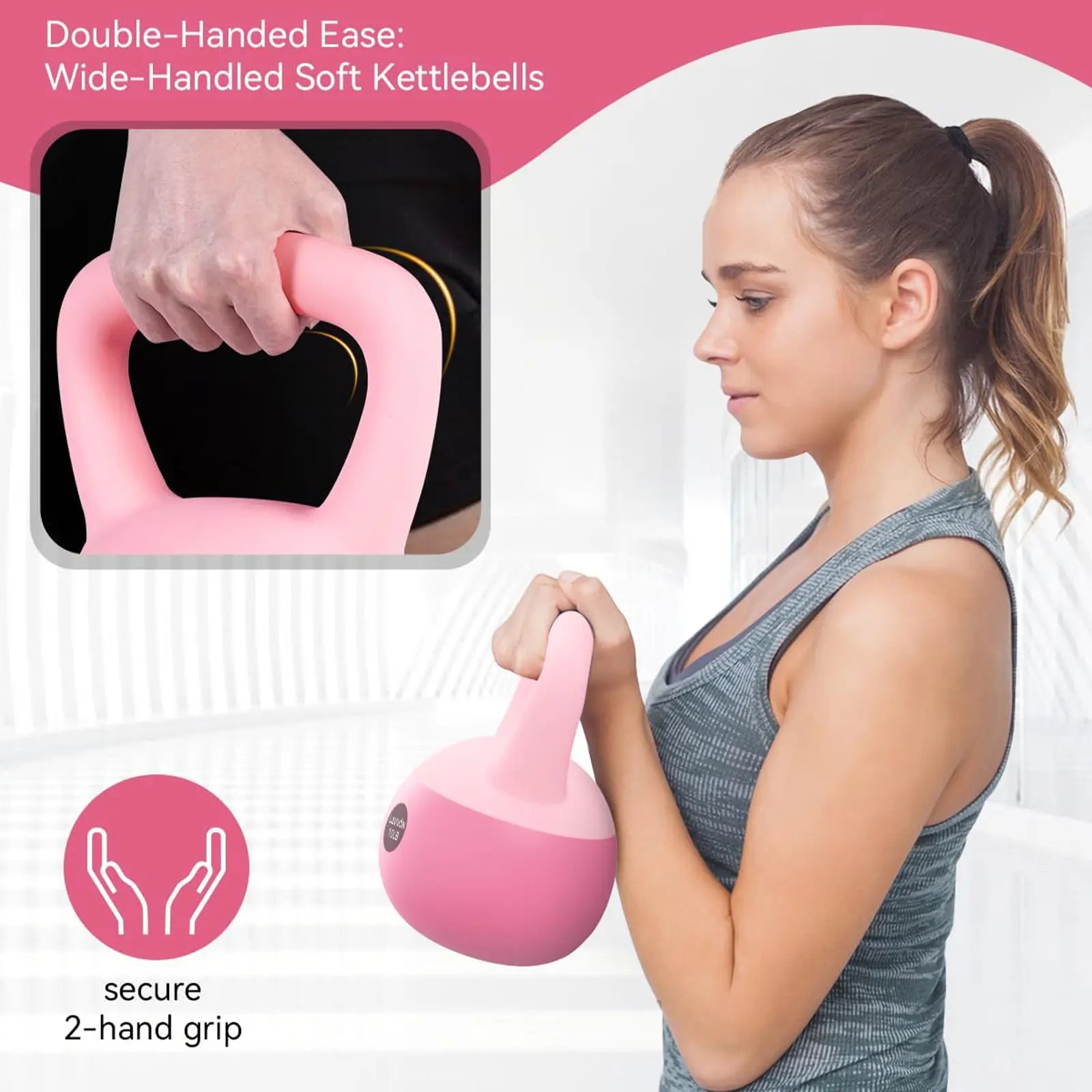 Soft Kettlebell with Handle - Home Gym Weight Training Equipment for Strength Conditioning, Core Training