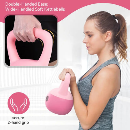 Soft Kettlebell with Handle - Home Gym Weight Training Equipment for Strength Conditioning, Core Training