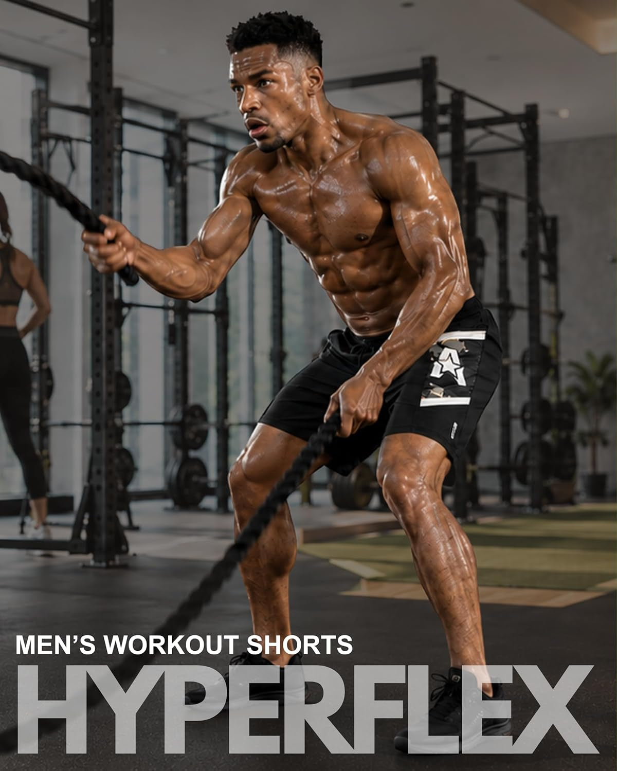 Anthem Athletics men's Hyperflex gym shorts in 5", 7", and 9" inseams, suitable for running, yoga, and cross training activities.
