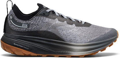 KEEN Seek Trail Running Shoes in gray with black accents, featuring rugged soles and breathable mesh upper for outdoor trail running.