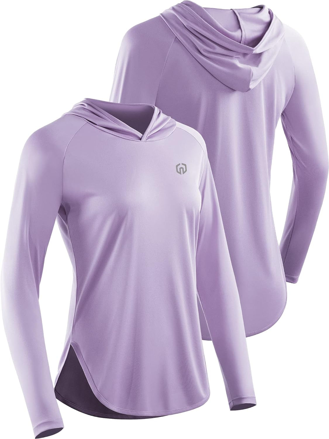 NELEUS women's sun protection running shirt with hood, lightweight athletic shirt designed for workout and outdoor activities.