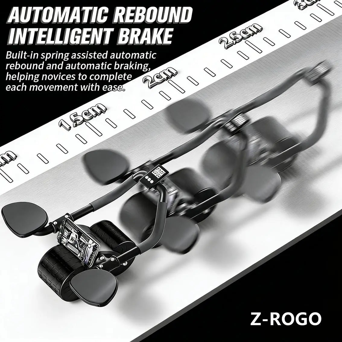 Ab Roller Wheel with elbow support for core and abdominal workouts, featuring digital timer and sturdy design for home gym use.