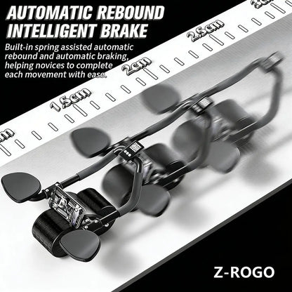 Ab Roller Wheel with elbow support for core and abdominal workouts, featuring digital timer and sturdy design for home gym use.