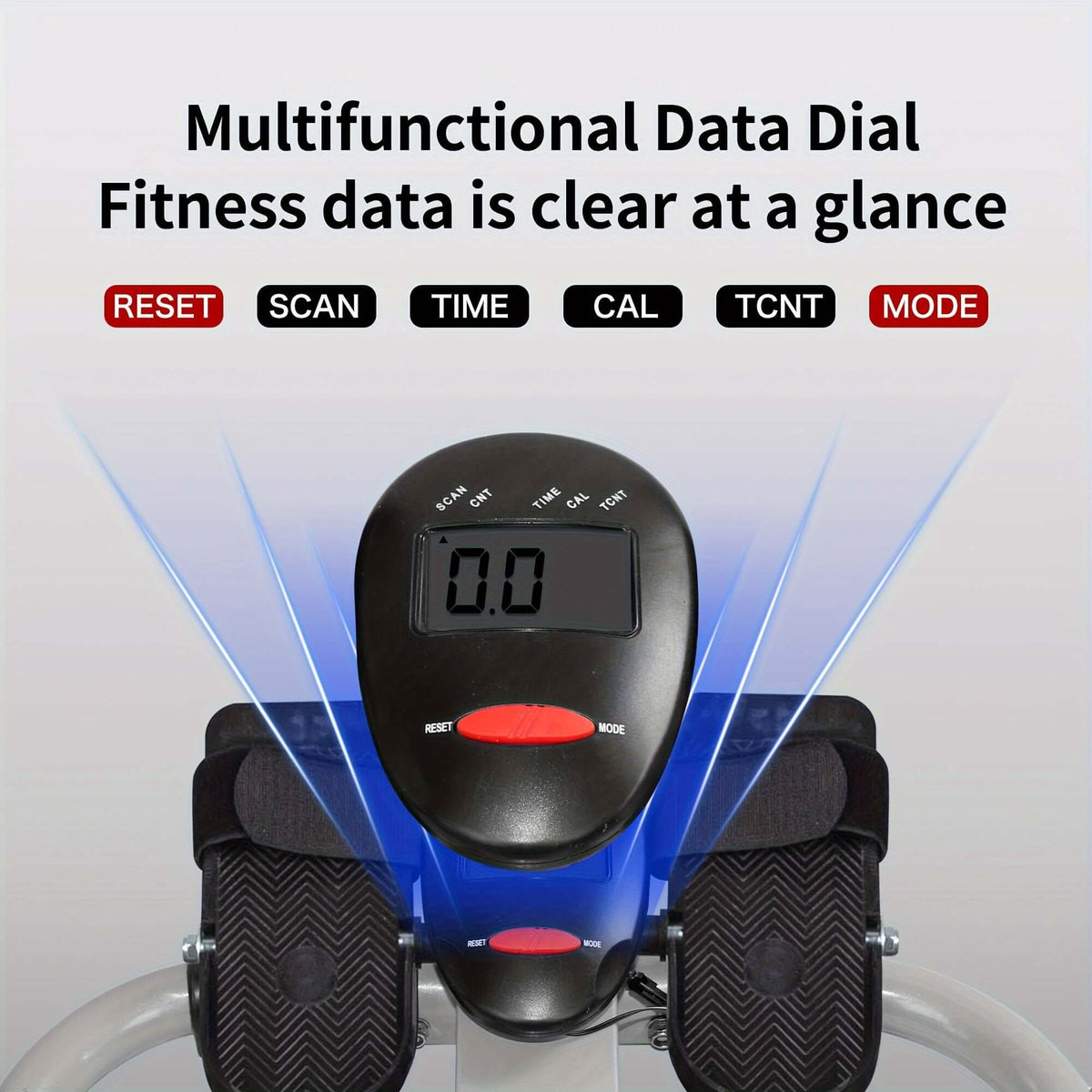 Multifunctional data dial on foldable rowing machine with LCD monitor showing fitness metrics clearly.