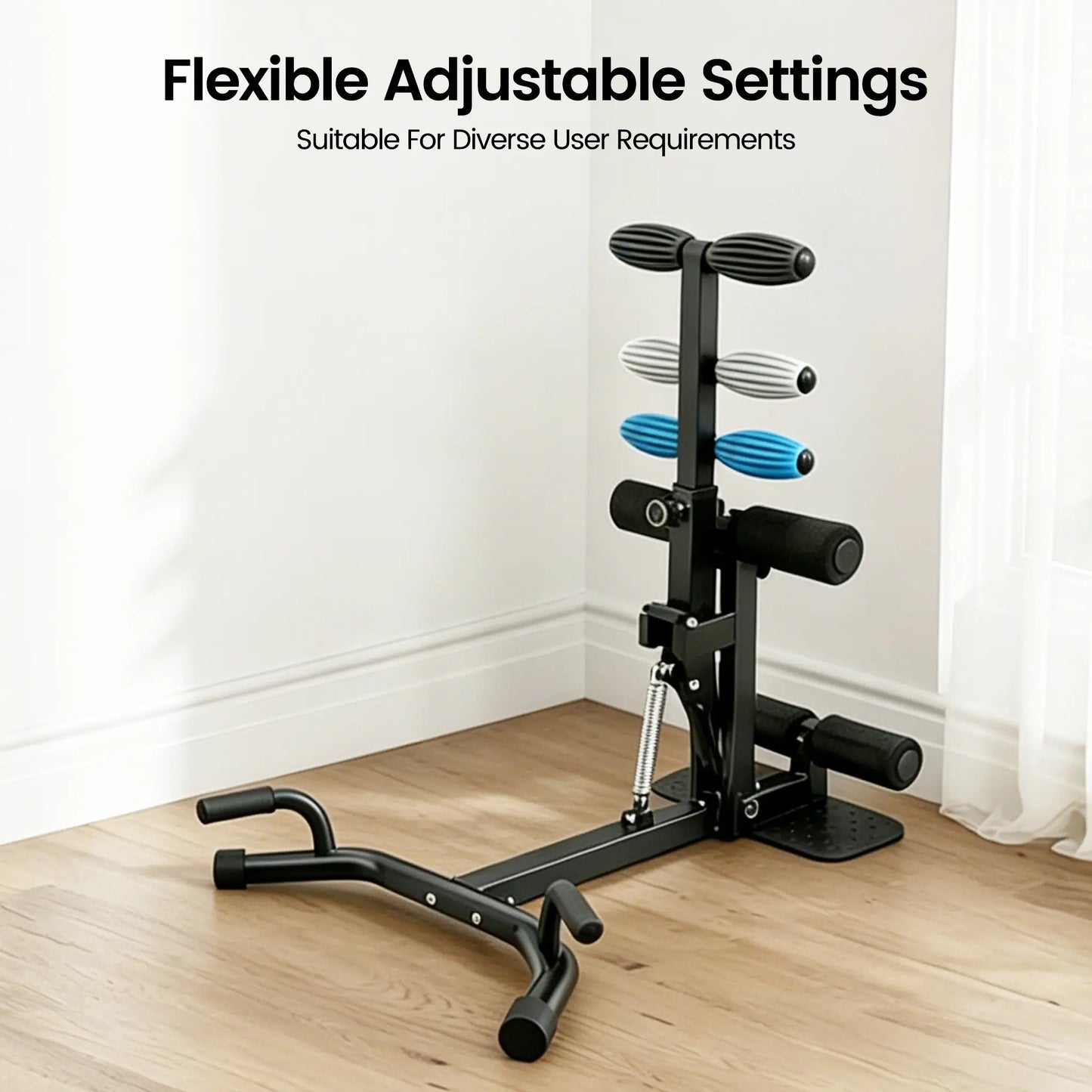 Ranbro Deep Squat Machine Multi Level Adjustable Structure with 300Lbs Weight Capacity Versatile Heavy Duty Gear for Home Gym Workouts Practical Multi Position Cushion Bench Training Device Space Saving Steel Frame Fitness Equipment