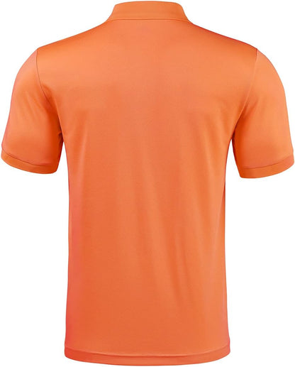 Men's BYLESIN quick-dry golf polo shirt, short sleeve, solid breathable sport polo shirt with regular fit and lightweight fabric.
