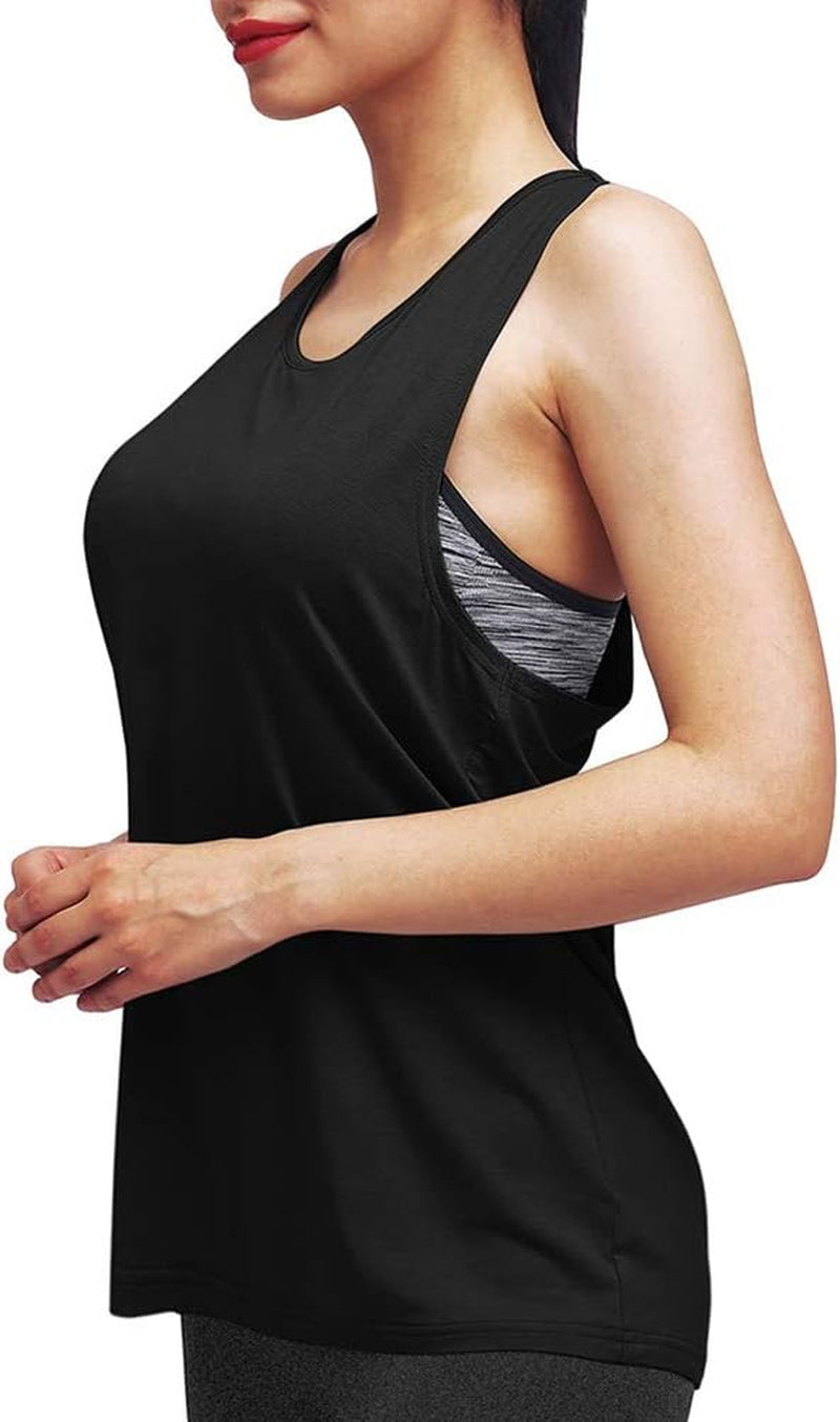 Mippo women's workout tank top, breathable yoga and athletic shirt, ideal for gym, summer workouts, and active wear.