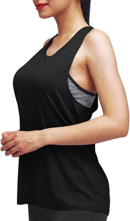 Mippo women's workout tank top for yoga and gym, lightweight athletic shirt in breathable fabric, ideal for summer exercise.