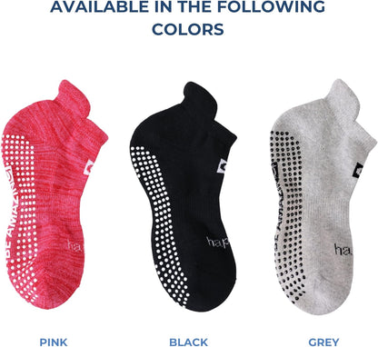 Non-slip yoga and pilates socks with grips for women and men, designed for maternity, yoga, barre, and hospital use by Live Happy Be Healthy.