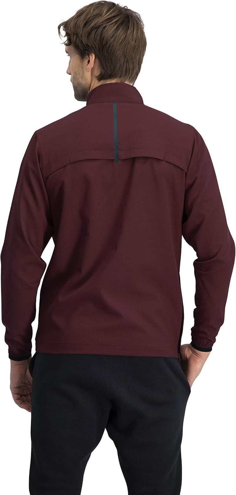 Three Sixty Six men's zippered golf windbreaker jacket with vented, dry fit fabric, designed for lightweight wind protection.