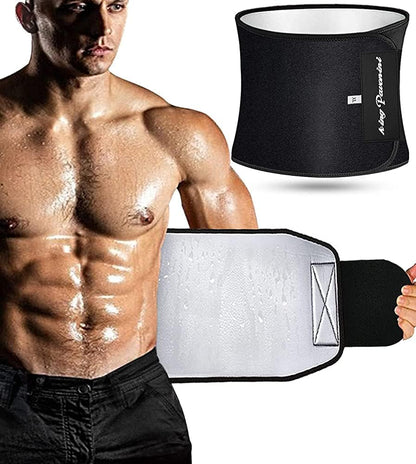 Kingpavonini waist trimmer belt for women and men, upgraded sweat belt, plus size adjustable waist trainer for fitness and slimming.