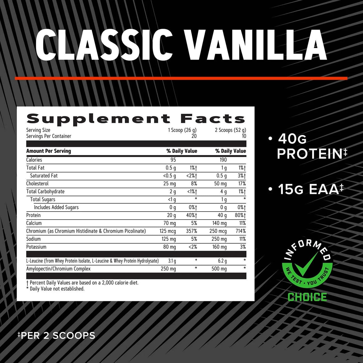AMP Wheybolic Clinically Proven Protein Powder, Increases Muscle Strength & Muscle Building, 40G Whey Protein, BCAA, Leucine, 3Rd Party Tested, Classic Vanilla, 10 Servings