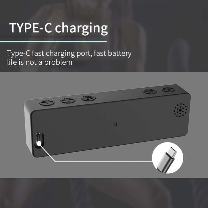 Type-C charging port of a rechargeable gym timer for workouts, ensuring fast battery life and convenience for users.