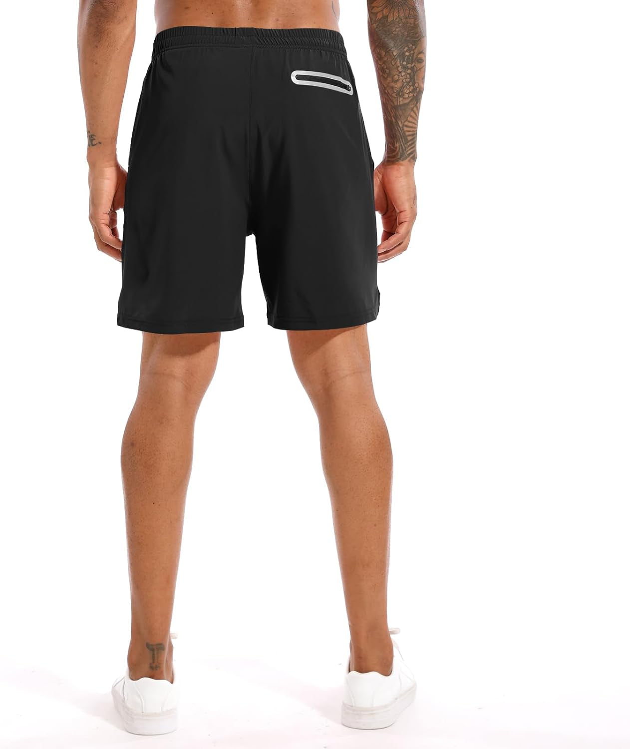 Men's TENJOY 2-in-1 running shorts with quick-dry fabric, phone pockets, available in 5 or 7 inches for athletic workout activities.