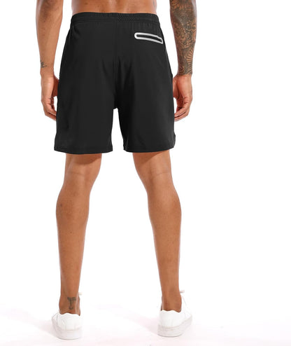 Men's TENJOY 2-in-1 running shorts with quick-dry fabric, phone pockets, available in 5 or 7 inches for athletic workout activities.