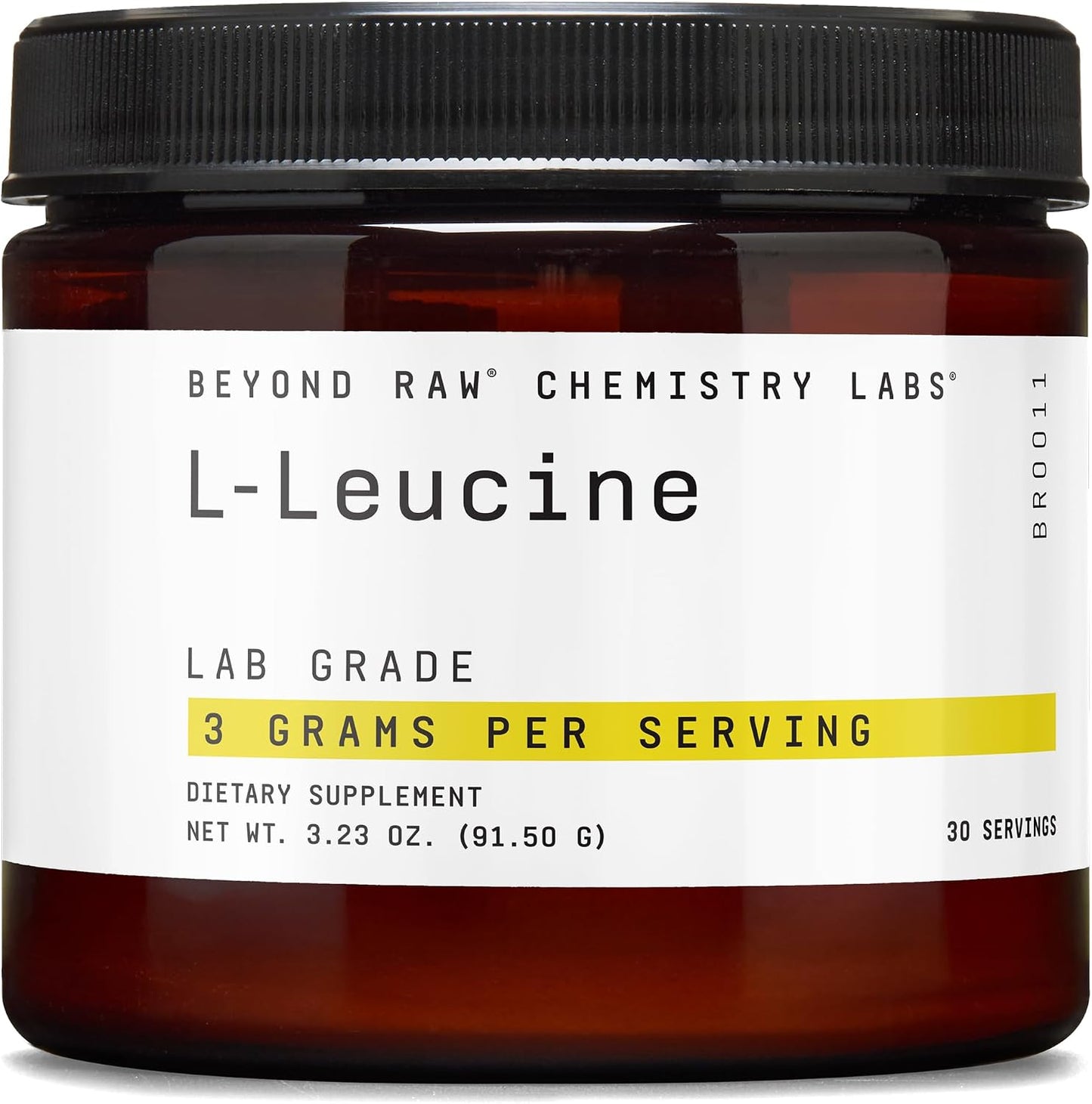 BEYOND RAW Chemistry Labs L-Leucine Powder, Fuels Muscles, 30 Servings