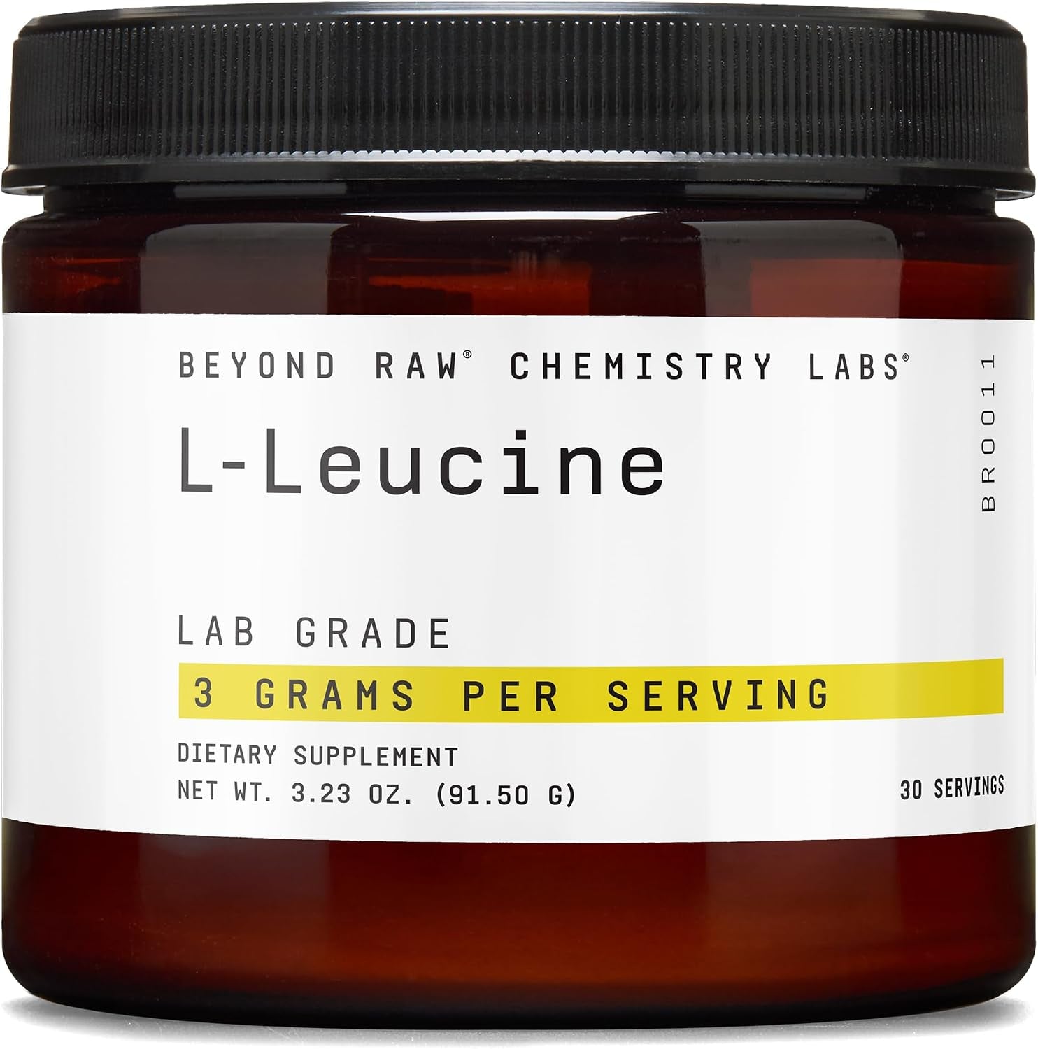 BEYOND RAW Chemistry Labs L-Leucine Powder, Fuels Muscles, 30 Servings