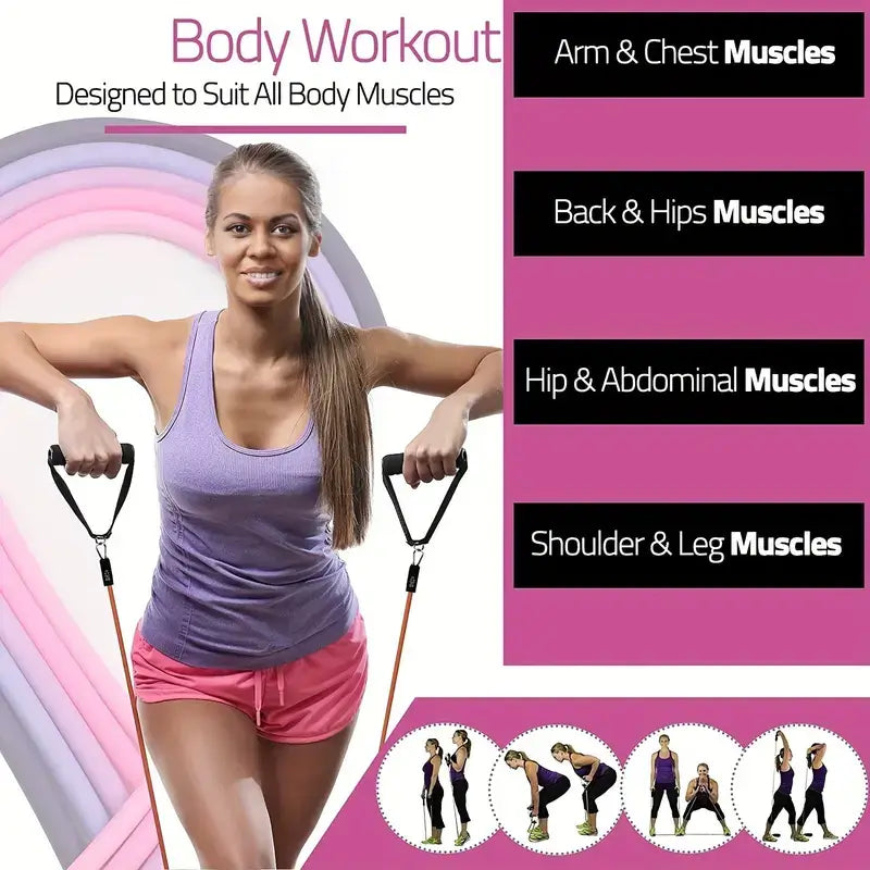 17pcs Fitness Resistance Bands Set – Medium Tension product image 5