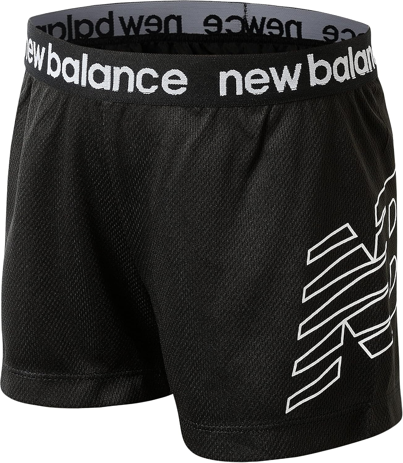 New Balance girls' activewear shorts set with a short sleeve T-shirt and gym shorts, ideal for sports and casual wear.