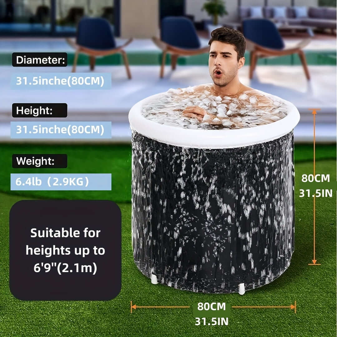 Freestanding Ice Bath Tub For Fitness Recovery(Black) product image 2