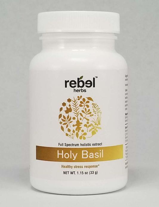 Holy Basil Dual Extracted Powder supplement bottle, perfect as a holy basil workout supplement for enhanced performance.