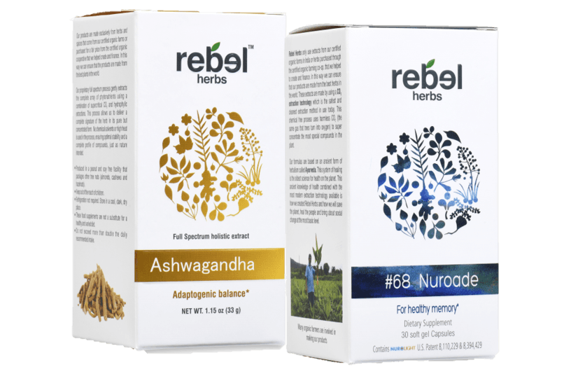 Brain stress supplement bundle featuring Ashwagandha and Nuroade for mental well-being and focus.