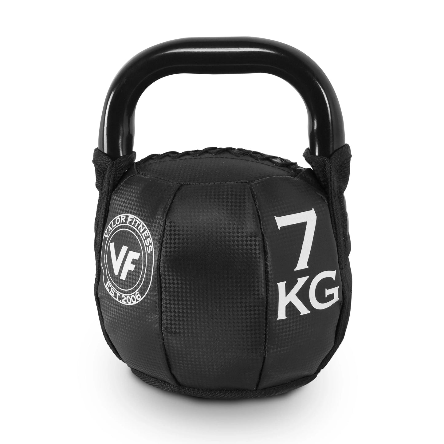 Fitness Essentials soft kettlebell in 10 lbs weight, showing a durable rubber-coated design for safe strength training.