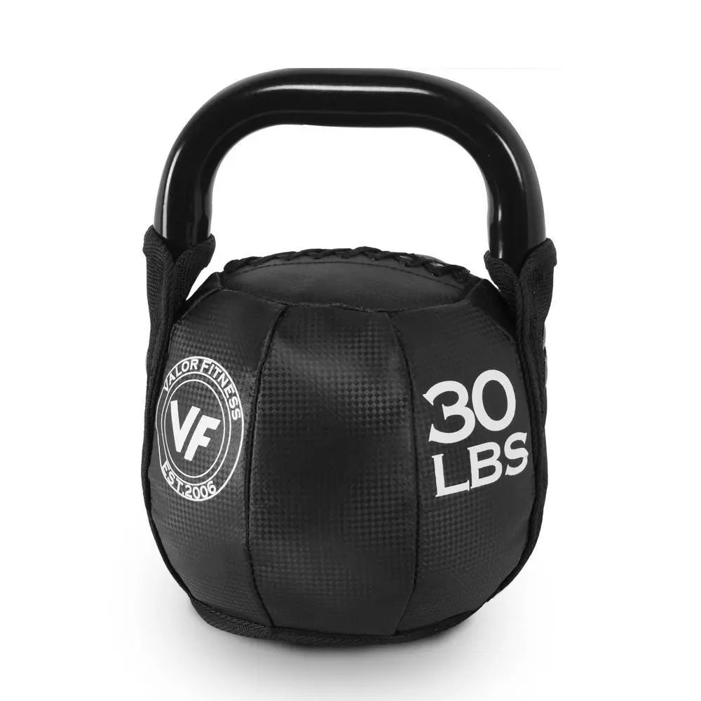 Fitness Essentials soft kettlebell in 10 lbs, lightweight exercise weights for strength training and fitness workouts.