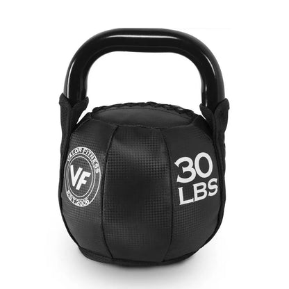 Fitness Essentials soft kettlebell in 10 lbs, lightweight exercise weights for strength training and fitness workouts.