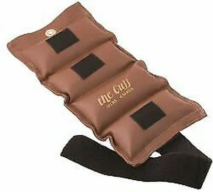 Brown Fitness Essentials 10lb adjustable ankle and wrist weight for yoga, dance, running, cardio, and physical therapy.