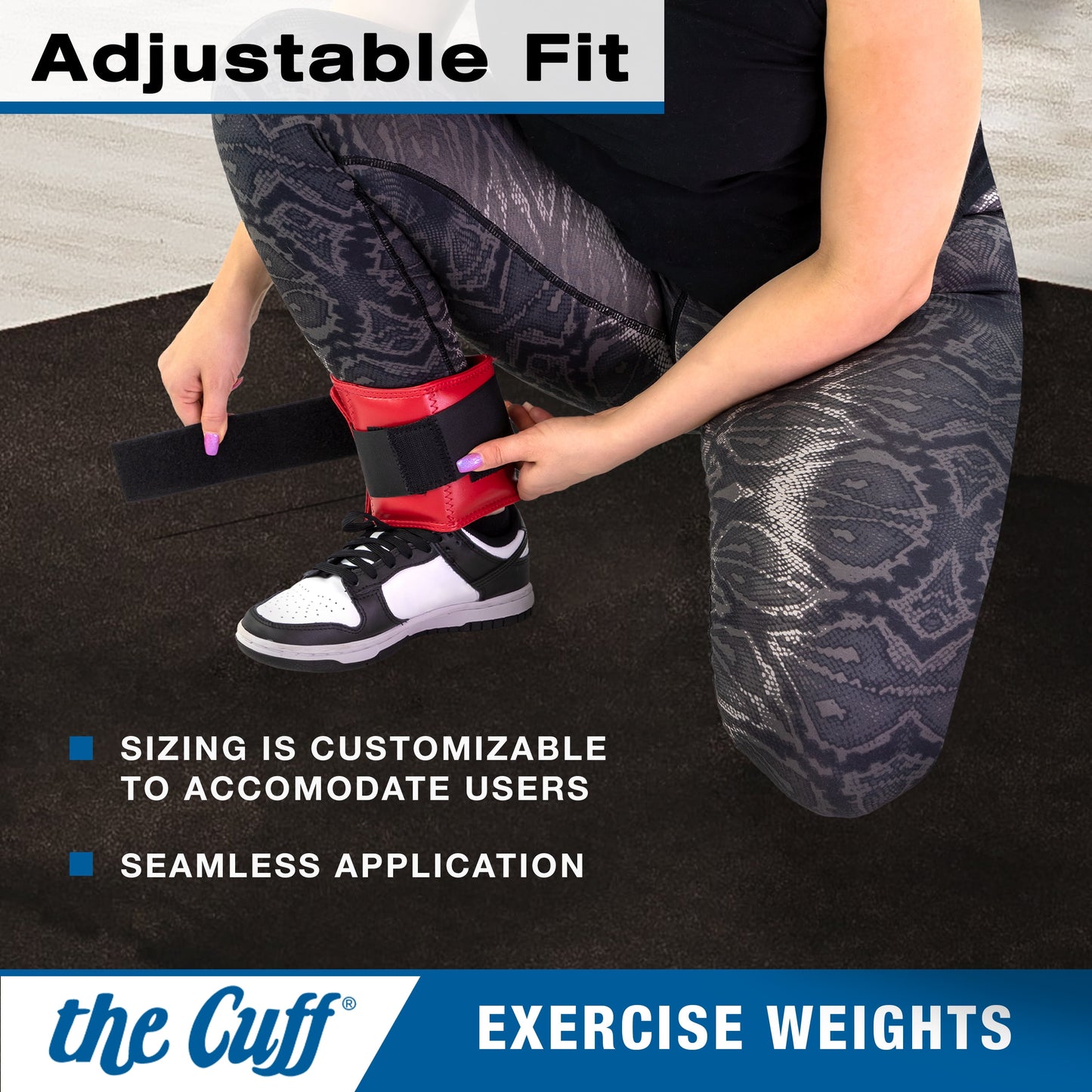 Brown Fitness Essentials 10lb adjustable ankle and wrist weights for yoga, dance, running, and physical therapy.