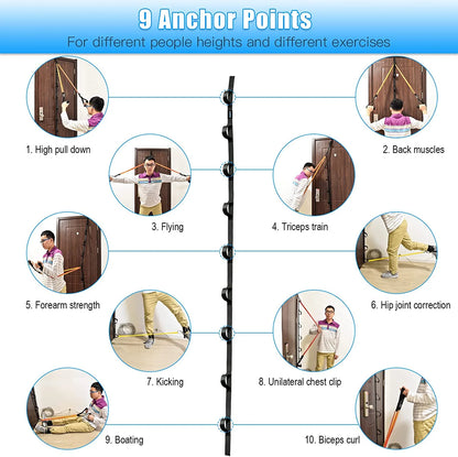 Nylon door anchor strap for resistance exercise with resistance bands, portable home gym equipment by Fitness Essentials.
