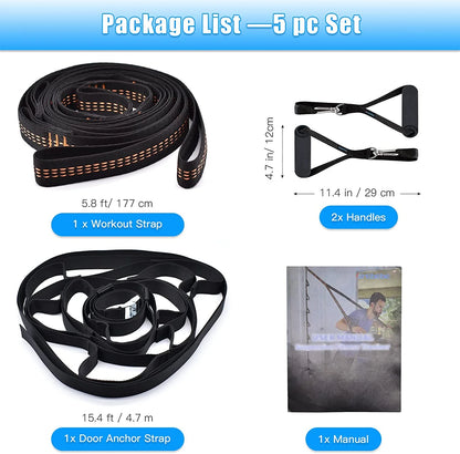 Nylon door anchor strap for resistance bands, Fitness Essentials portable home gym accessory, punching-free resistance exercise tool.