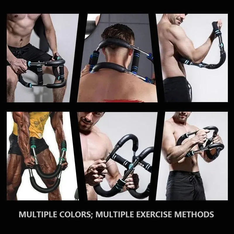 Nauetes U-shaped adjustable arm trainer by Fitness Essentials for men, portable spring resistance fitness equipment for chest and shoulder muscles.