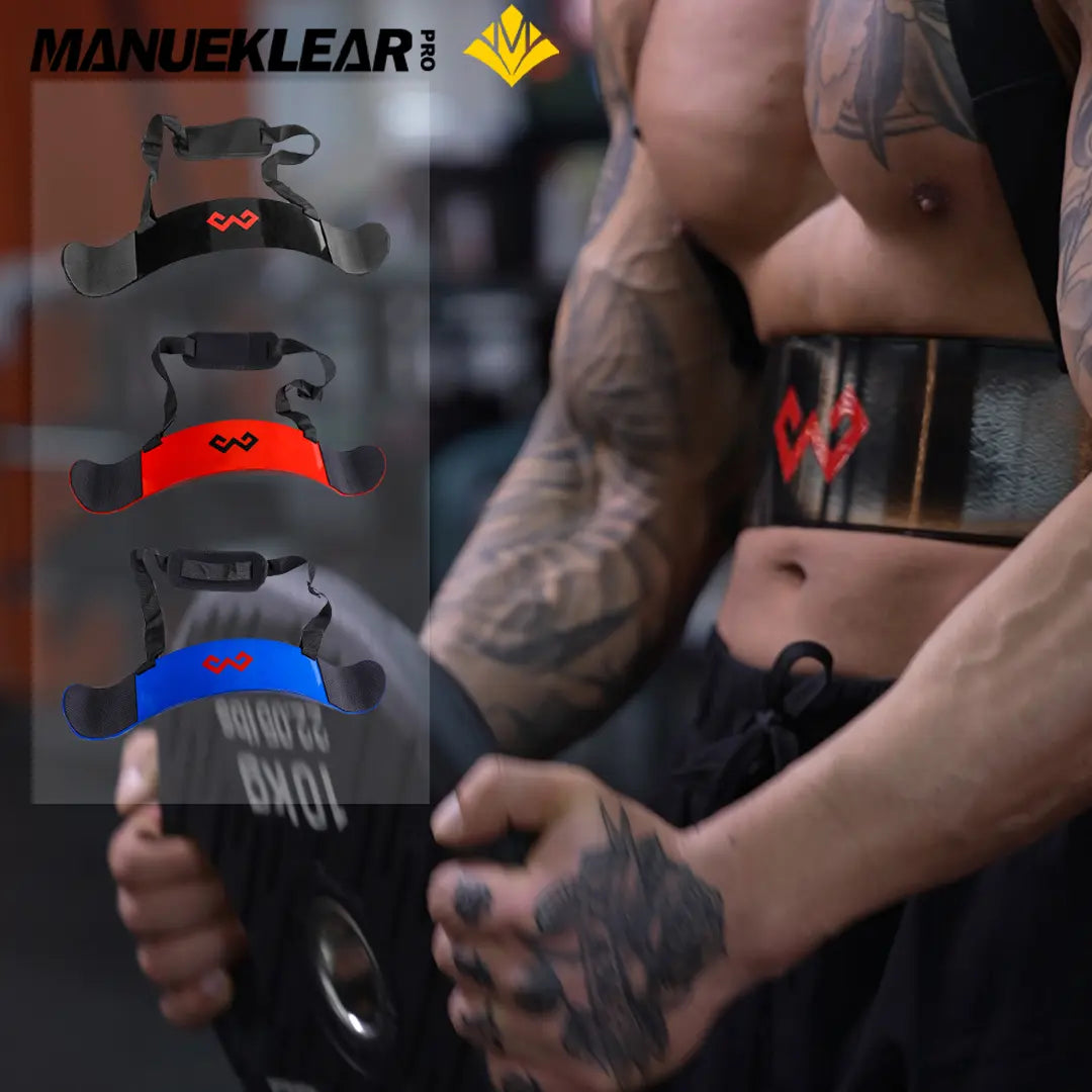 Fitness Essentials black arm blaster for bicep curls, adjustable bodybuilding isolator bar for arm curl exercises.