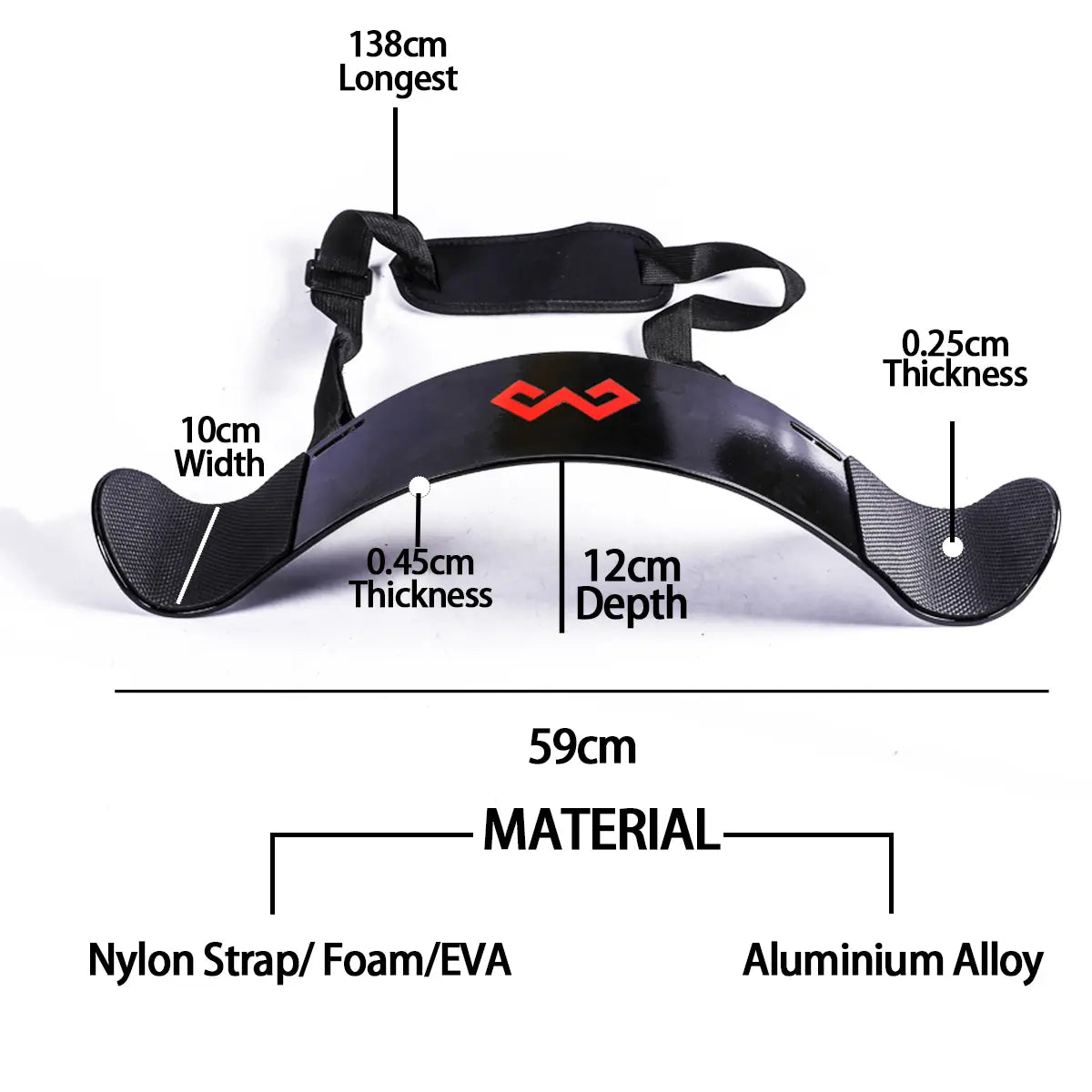 Fitness Essentials black arm blaster for bicep curls, adjustable bodybuilding isolator bar for arm workouts and barbell curls.