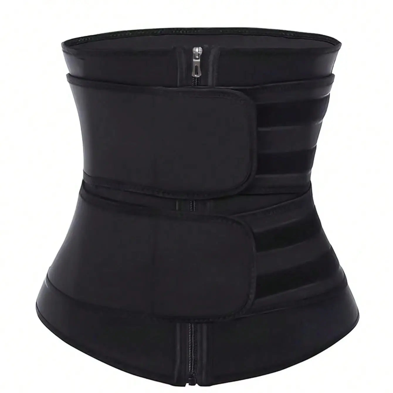 Black women's sport waist belt from Fitness Essentials, belly control trainer for yoga, running, and abdominal support.