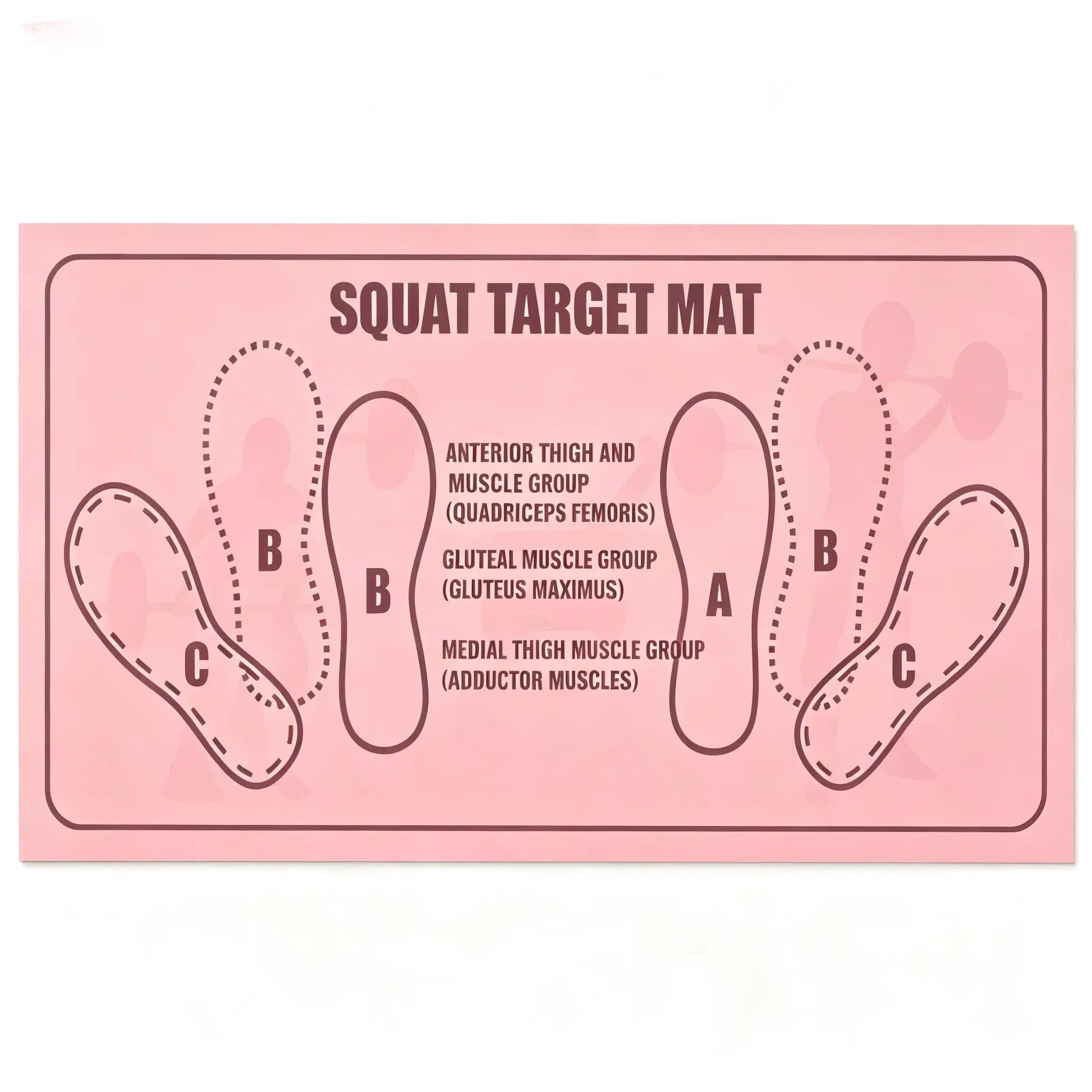 Black Fitness Essentials squat mat with foot position, non-slip surface, knee support, ideal for squats and leg exercises at home.