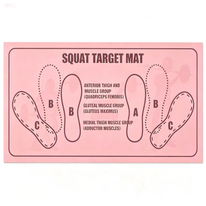 Black Fitness Essentials squat mat with foot position, non-slip surface, knee support, ideal for squats and leg exercises at home.