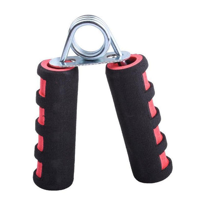 Blue set of three Fitness Essentials hand grip strength trainers for grip and forearm exercise, durable and hard trainer.