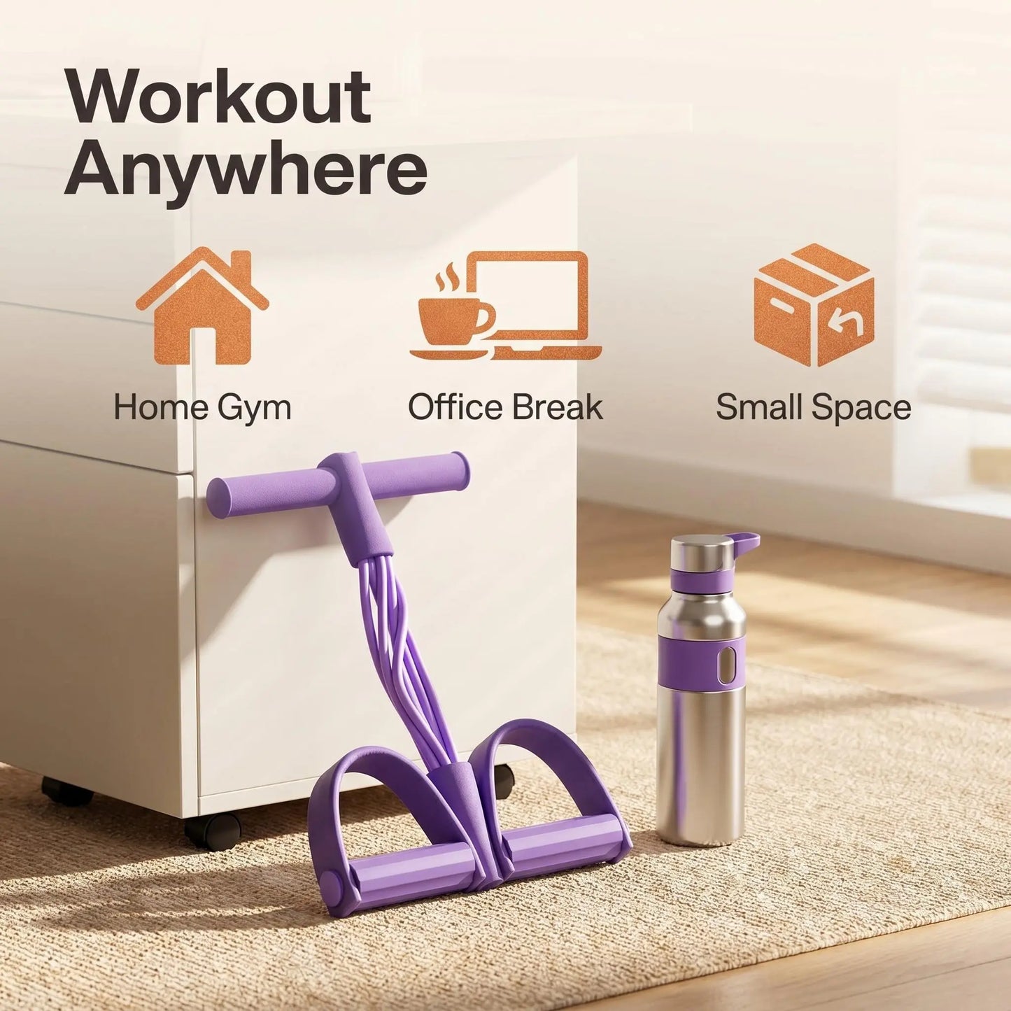 Blue 6-strand heavy-duty abdominal crunch fitness equipment for leg and core workouts, sit-up assist, ideal for home gym exercise