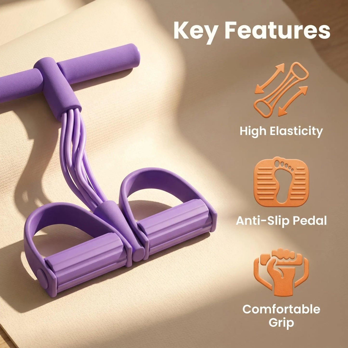 Blue 6-strand heavy-duty abdominal crunch fitness equipment for core workouts, sit-up assist, ideal for home gym exercise.