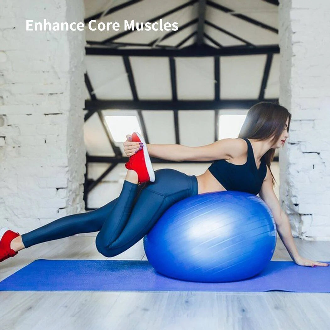 Blue Cardio Drumming Equipment Set with balance ball, pump, and 3.2oz sticks for fitness, Pilates, yoga, and pregnancy exercises.
