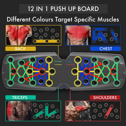 Portable Fitness Essentials multifunctional push-up board set with jump rope for chest, arm, abdomen, and back training.